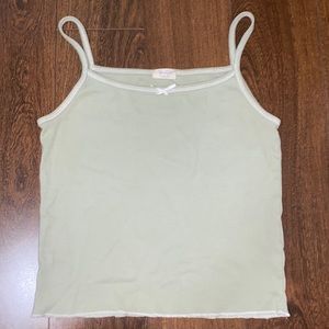 brandy melville green bow tank